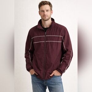 Tek Gear Men's Maroon Windbreaker Jacket with Hood
